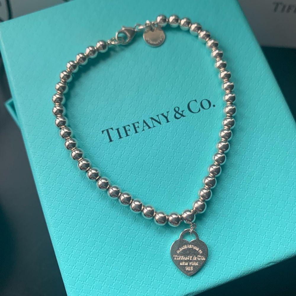 Tiffany Blue Heart Tag bead bracelet